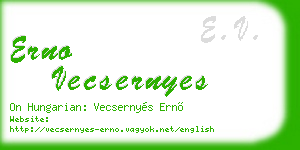 erno vecsernyes business card